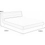 Bettgestell Bernard 140x200 cm aus grauem Stoff