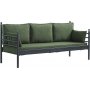 Manyas 3-Sitzer Outdoor-Sofa - Schwarz/Grün + Textilreinigung für Möbel