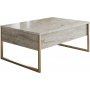 Lux Couchtisch 90 x 60 cm - Travertin/Gold