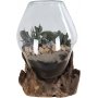 San Marino Wassertropfenvase - Teak/Glas - 15-20 cm