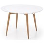 Paloma Esstisch, verstellbar 120-200 cm - Weiß Hochglanz / Eiche