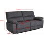 Coventry 3-Sitzer-Sofa mit elektrischer Liegefunktion, graue Mikrofaser