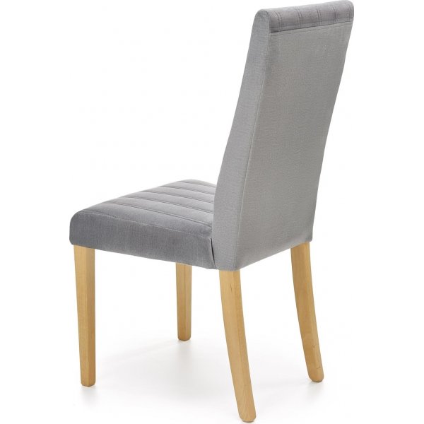 Stuhl Heather - Grauer Samt & Holz