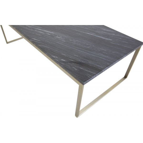 Duffy Couchtisch - Mattes Messing / Schwarzer Marmor