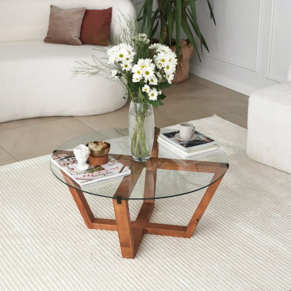 Lotus Couchtisch Ø75 cm - Holz