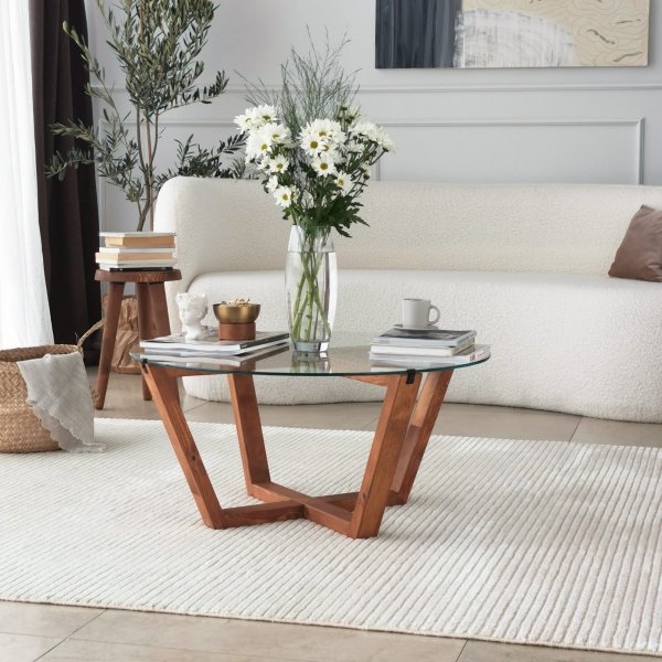 Lotus Couchtisch Ø75 cm - Holz