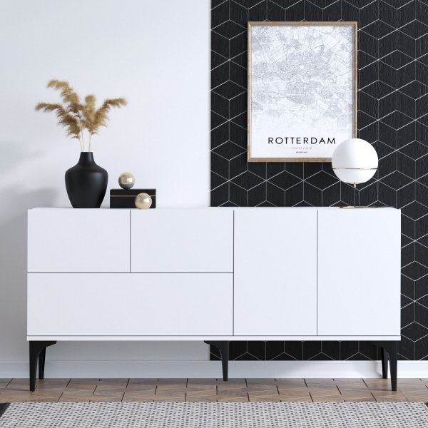 Glise Sideboard - Weiß/Schwarz