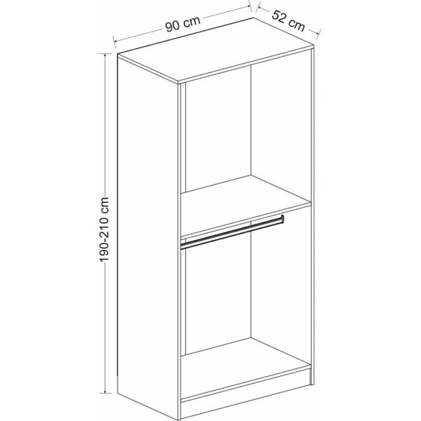 Larett Kleiderschrank 90 cm - Weiß