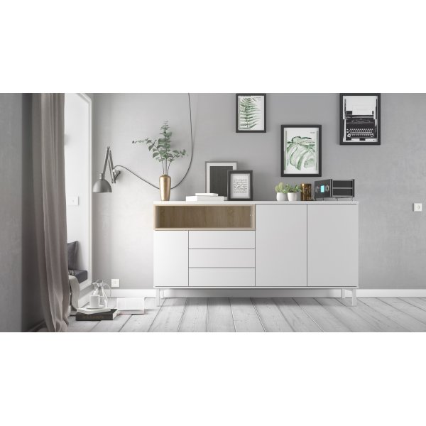 Roomers Sideboard - Weiß/Eiche