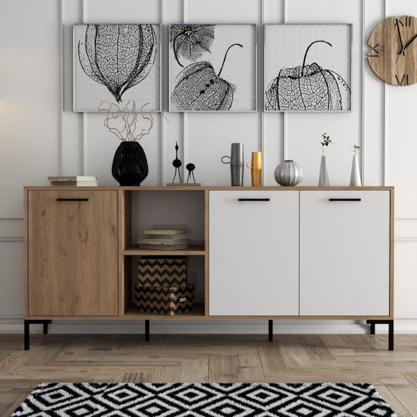 Aurora Sideboard - Eiche/weiß