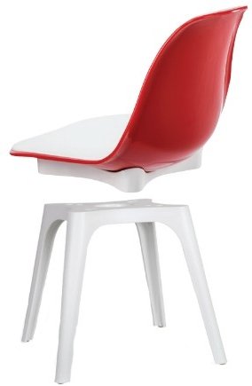 Eos Esszimmerstuhl 2er-Pack - Rot/Weiß