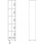 Schilder-Bücherregal mit Trennwand - Weiß/Hickory