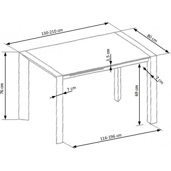 Nesto ausziehbarer Esstisch 130-210 cm - Weiß