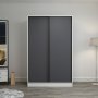 Kapusta Kleiderschrank 120 cm - Weiß/Anthrazit