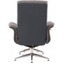 Relaxsessel mit Fußhocker - Graues Schaffellimitat/weiß getünchte Eiche