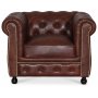 Chesterfield-Sessel aus braunem Leder - Old England + Fleckentferner für Möbel
