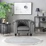 Sessel Chesterfield grau Samt Royal