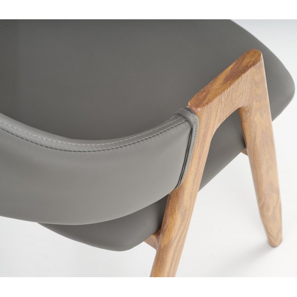 Stuhl Pearl - Grau (PU) / Holz
