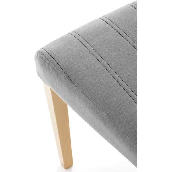 Stuhl Heather - Grauer Samt & Holz