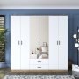 Bardo Kleiderschrank 210 x 51,5 x 210 cm - Walnuss/Weiß