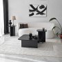 Blues Couchtisch-Set 40/40/80 x 40/40/80 cm - Schwarz