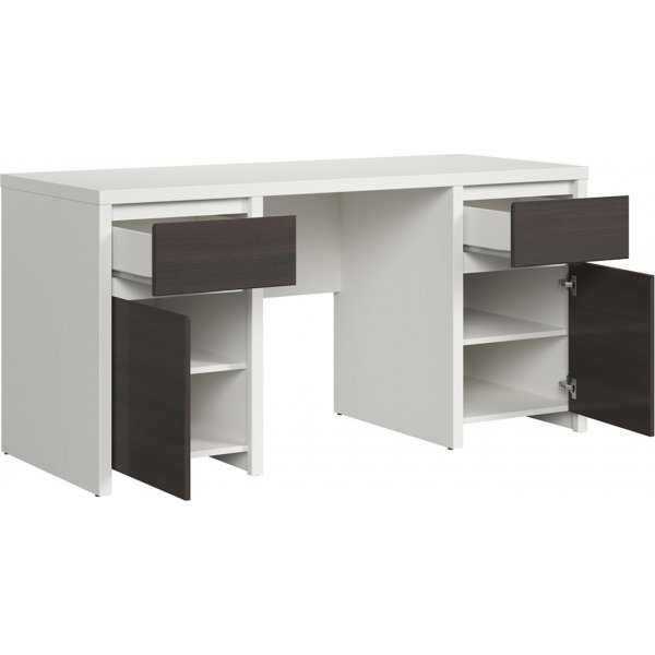 Kaspischer Schreibtisch 160 x 65 cm - Weiß/Wenge