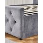 Doppelbett grauer Samt 180 x 200 cm - Dubai + Möbelfüße