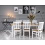 Fårö Essgruppe: Tisch 180 cm inklusive 6 Fårö Stühle - Eiche/weiß + 4.00 x Möbelfüße