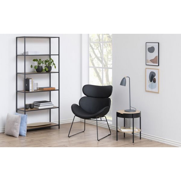 Seaford Bücherregal 77x185 cm - Eiche/schwarz