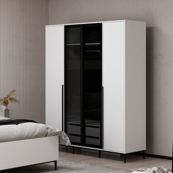 Elevate-Kleiderschrank 180 x 52 x 218 cm - Weiß