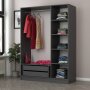 Cikani Kleiderschrank 135x52x210 cm - Anthrazit