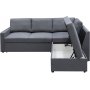 Schlafsofa Dream mit Stauraum (Ecksofa) rechts - Dark Grey