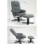 Relaxsessel grau mit Fußhocker - Oslo