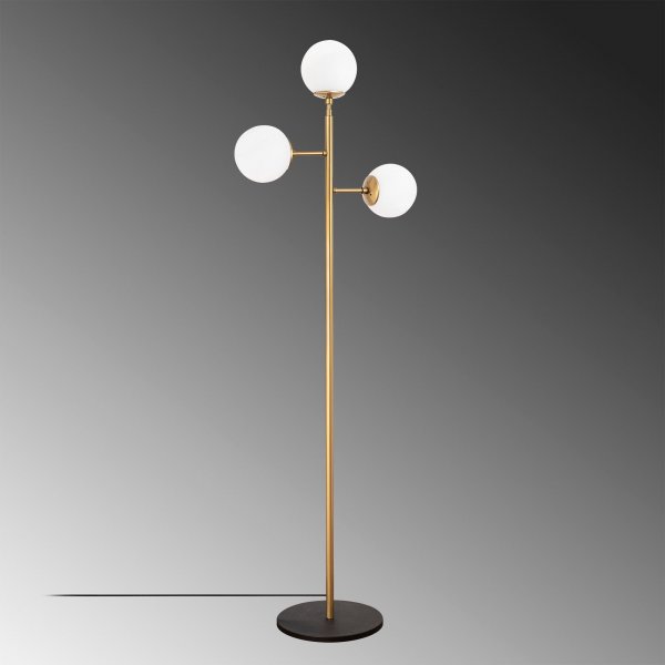 Atlas Stehlampe opal - Gold