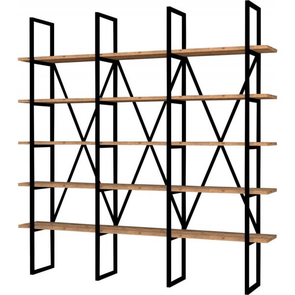 Bücherregal Bayer - Schwarz/Kiefer
