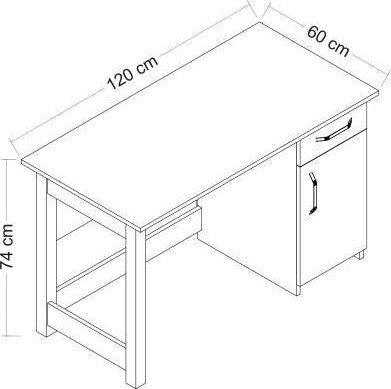 Natürlicher Schreibtisch 120 x 60 cm - Weiß