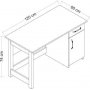 Natürlicher Schreibtisch 120 x 60 cm - Weiß