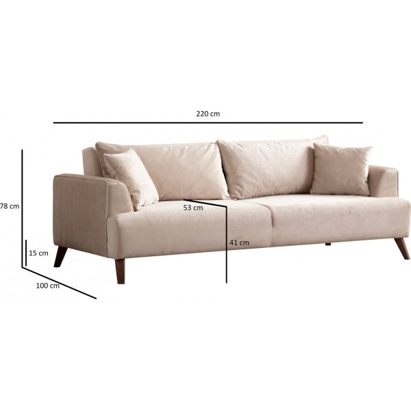 Buhara 3-Sitzer-Sofa - Ecru