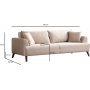 Buhara 3-Sitzer-Sofa - Ecru