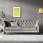 Sofa Chesterfield 3-Sitzer grau - Henry