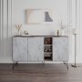 Clara Sideboard - Dunkelbrauner/weißer Marmor