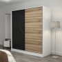 Kapusta Kleiderschrank 220x52x210 cm - Weiß/Schwarz/Braun