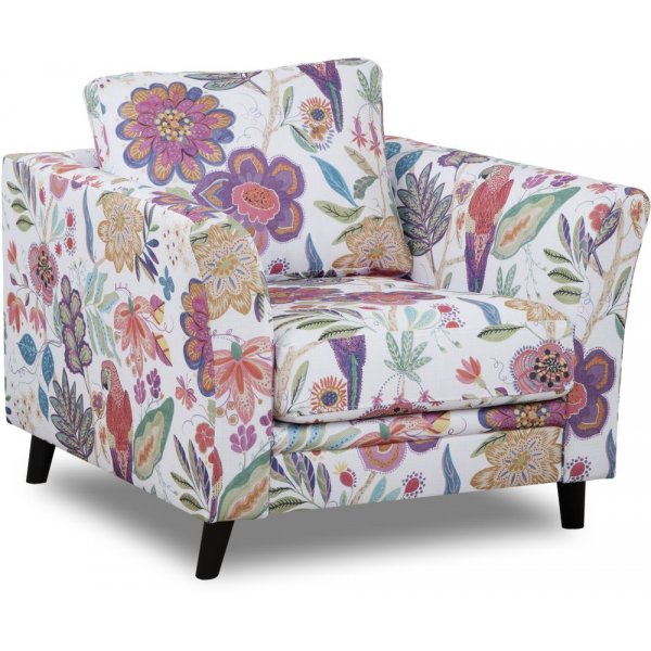 Ekerö Sessel aus geblümtem Stoff - Eden Parrot White/Lila