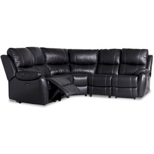 Enjoy Chicago Liegesessel - Ecksofa - 4-Sitzer (elektrisch) in schwarzem Kunstleder Enjoy Chicago Liegesessel - Ecksofa - 4-Sitzer (elektrisch) in schwarzem Kunstleder