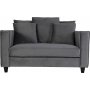Brandy Lounge Sessel 1,5-Sitzer Sofa - Dunkelgrau (Samt)
