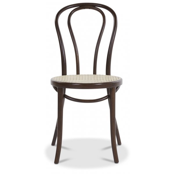 Bugholzstuhl No18 Classic mit Rattansitz - Braun