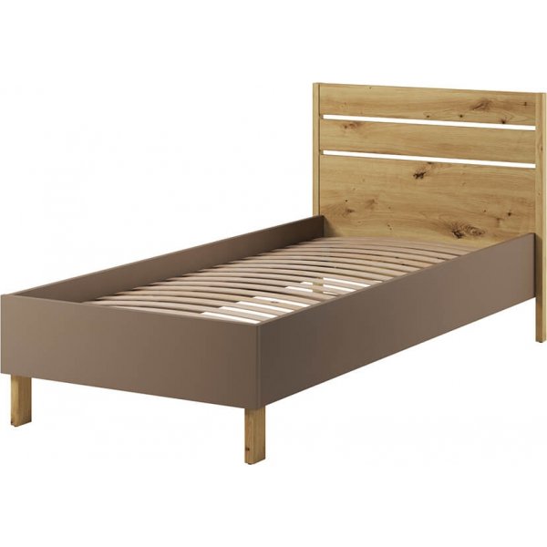 Lenny Bettgestell 90 x 200 cm - Artisan Eiche/Beige/Trüffel