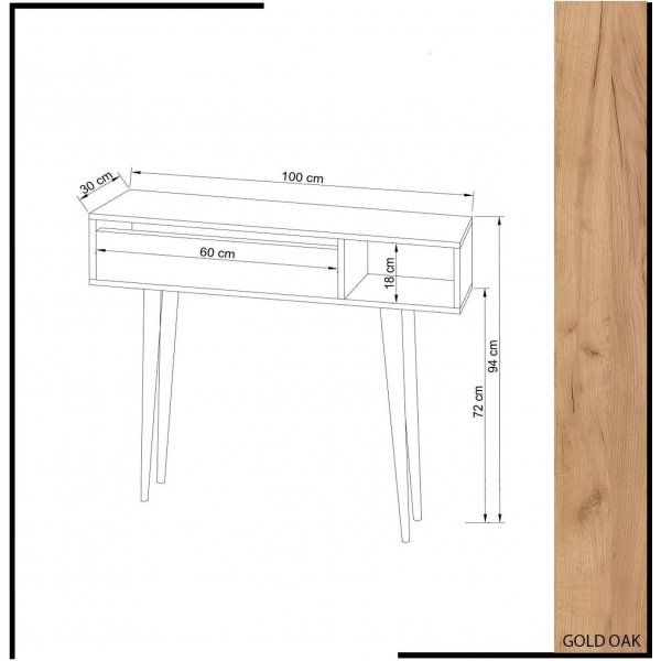 Oseyo Beistelltisch 100 x 30 cm - Eiche/weiß