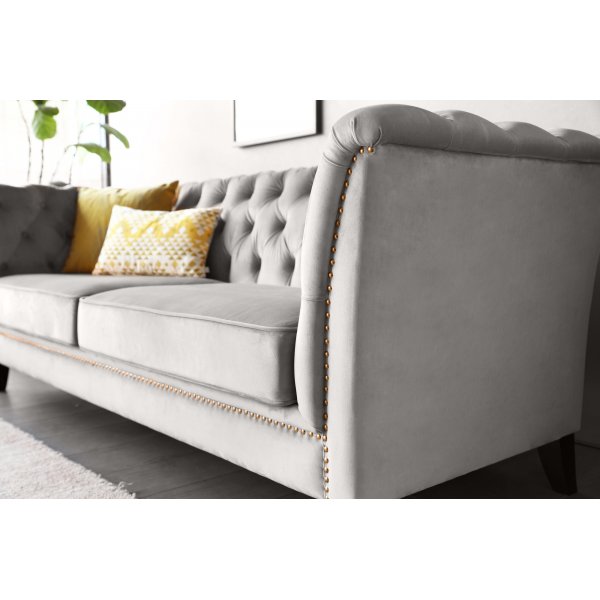 Sofa Chesterfield 3-Sitzer grau - Henry