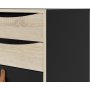 Stubble-Sideboard mit 3 Türen und 2 Schubladen - Schwarz/Eiche